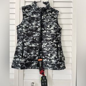 Polartek Puffer Vest, women’s, Size medium, Cammo black, gray & white